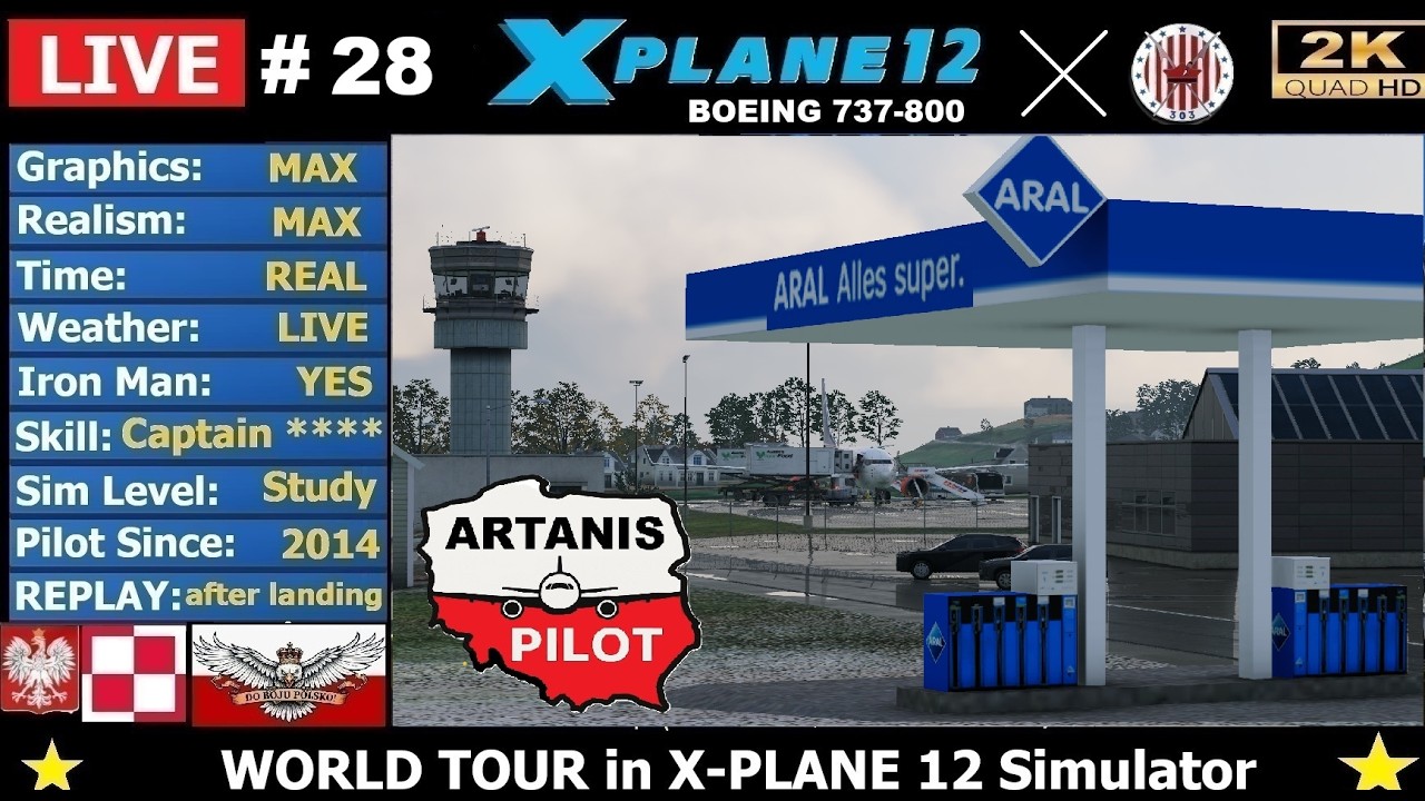 #28 LPFL✈️ CYYT 🔥 Flores - St. John UN - REAL Boeing 737 Cpt. 🔴  LIVE stream CANADA