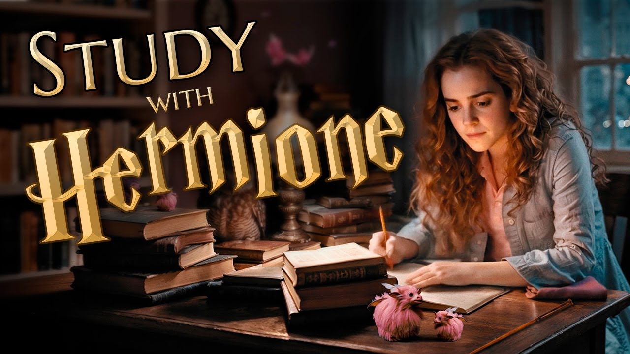 Study at Hermione's bedroom 📚 ambience & dialogue | Harry Potter inspired music for study or sleep