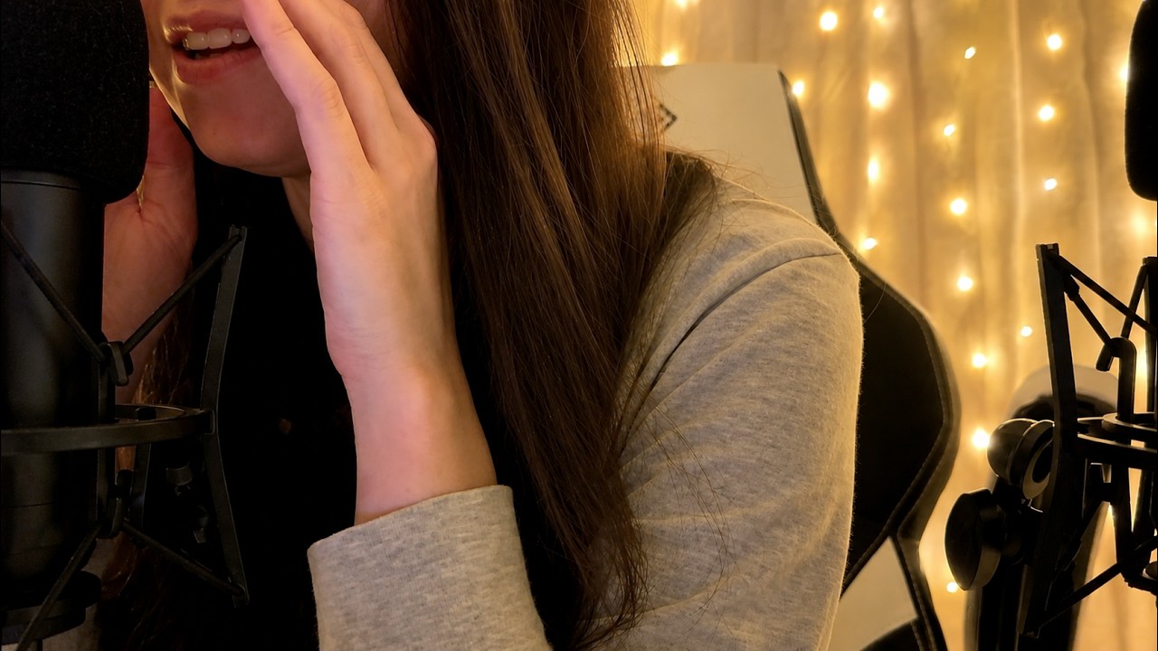 ASMR Close Up Cupped Whispering | College Stories Ear to Ear
