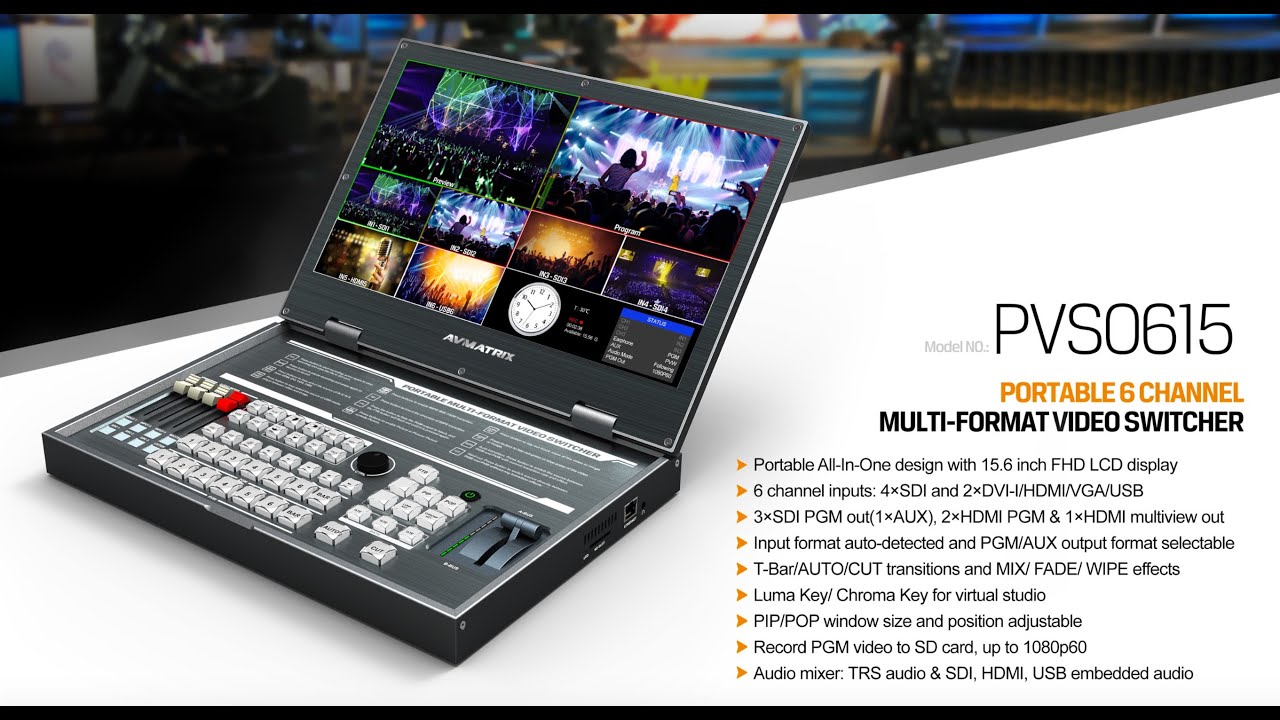 AVMatrix PVS0615 All in one Portable Video Switcher / Recorder Tutorial