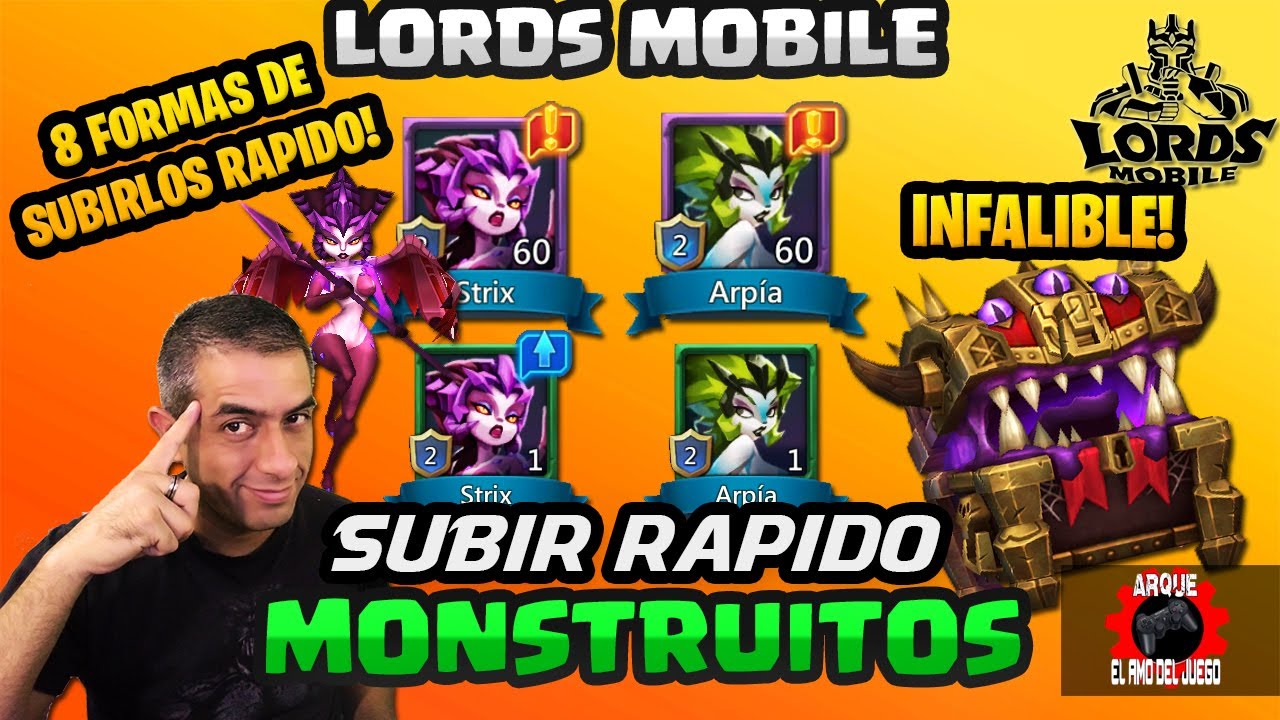 MONSTRUITOS COMO SUBIRLOS AL MAXIMO RAPIDO LORDS MOBILE 😲⬆️✅