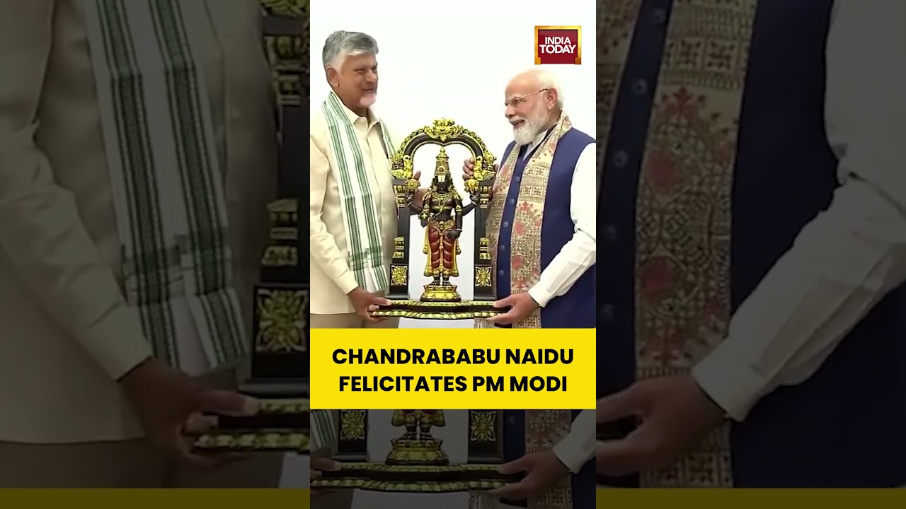 Andhra CM Chandrababu Naidu Felicitates PM Modi | NDA Meet In Delhi | Bharat Mandapam