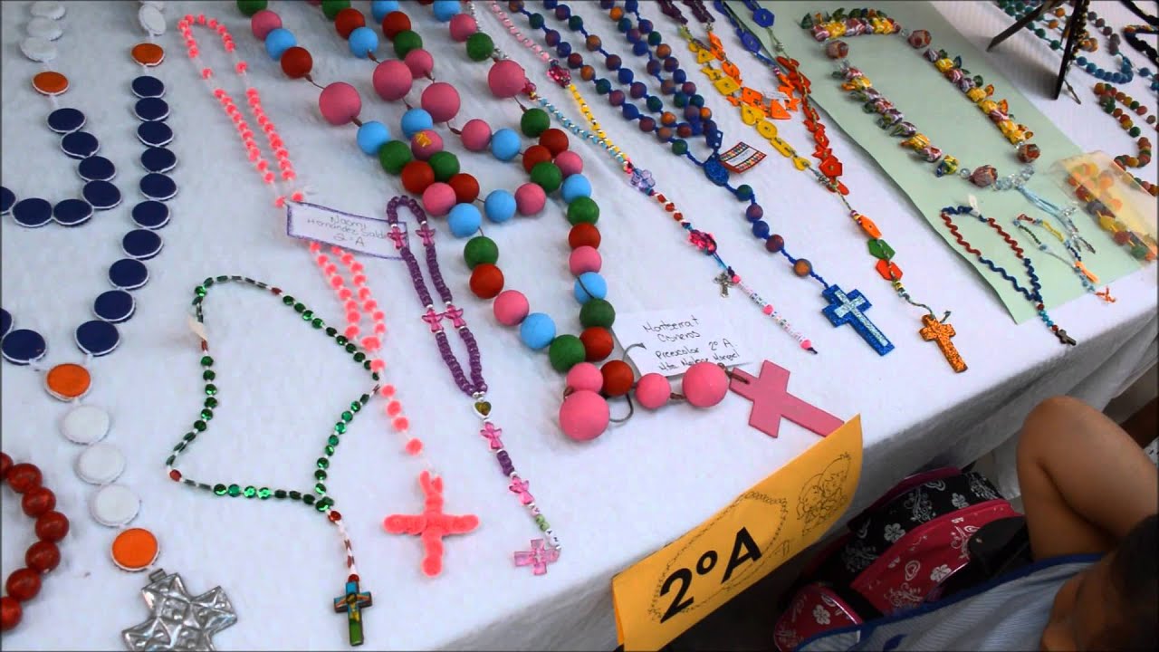 PreEscolar, LaSalle, Matamoros, Exposición de Rosarios elaborados en Familia, 01Octubre2014