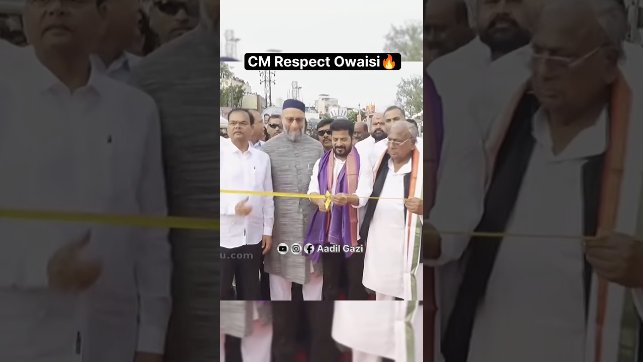 CM Revanth Reddy Respect Asaduddin Owaisi At Bridge Inauguration 😍🔥 #shorts
