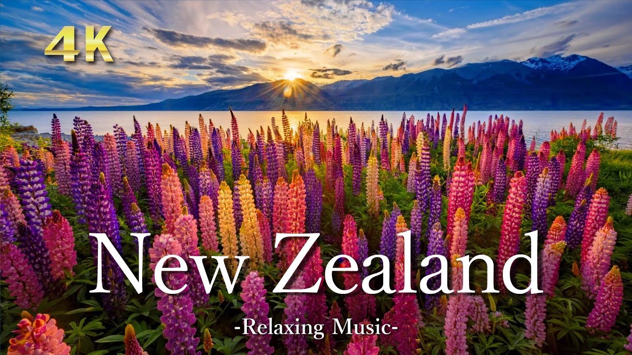 【New zealand 4K 】- Beautiful Nature, Relaxation Film With Calming Piano Music ｜ニュージーランドの絶景