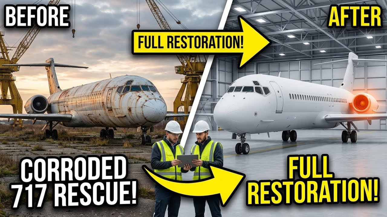 Salvaging a Corroded White Boeing 717 from an Abandoned Airport: Excavating & Restoring