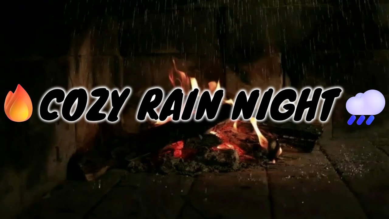 A Cozy Fireplace in the Rain 🔥🌧️ | Relax, Sleep, Study