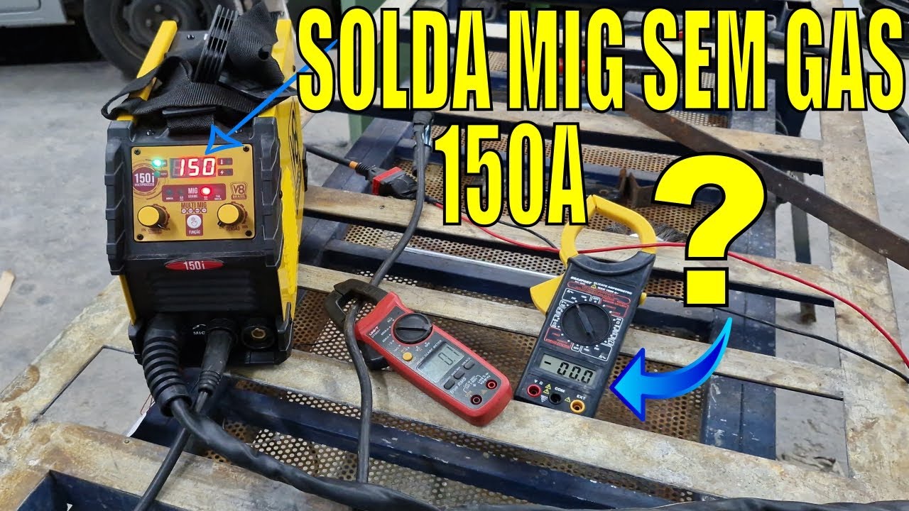 Maquina de Solda V8 Brasil 150i Multiprocessos MIG SEM GAS TIG MM Teste Amperagem