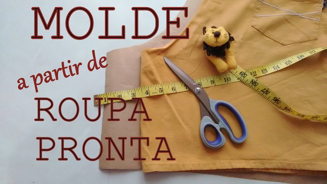COMO FAZER MOLDE A PARTIR DE ROUPA PRONTA/Bermuda de elástico sem costura lateral/Parte 1