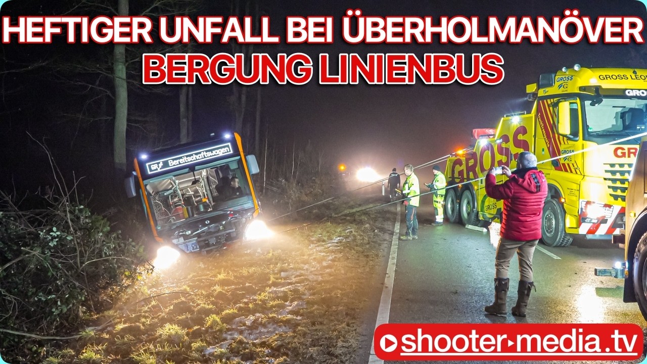 ⛔️ 🚒 HEFTIGER UNFALL WEGEN ÜBERHOLMANÖVER mit 2 LINIENBUSSEN & PKW 🚒 ⛔️ | Bergung Linienbus