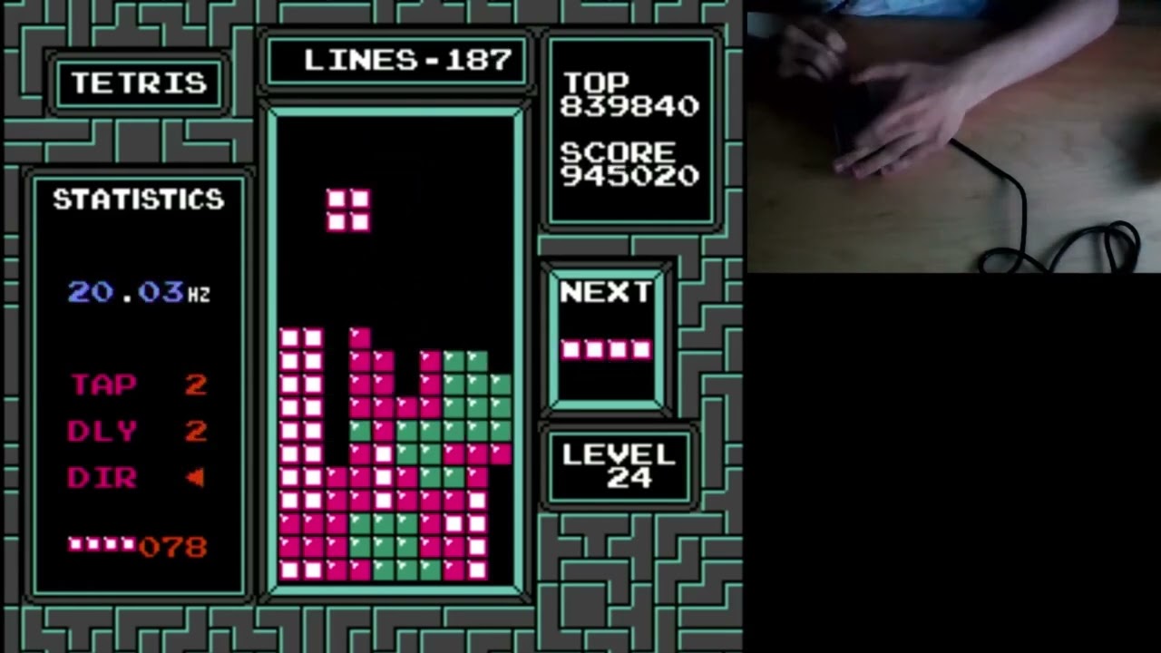 My first 1.5 and Former Tap WR (1573880) - NES Tetris