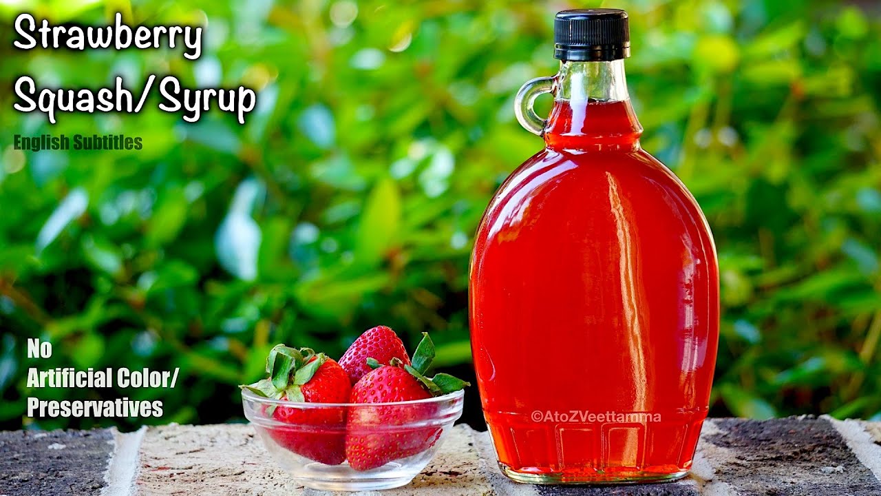 Strawberry  Mint Squash | Strawberry Mint Syrup recipe | No artificial flavor/color/ preservatives