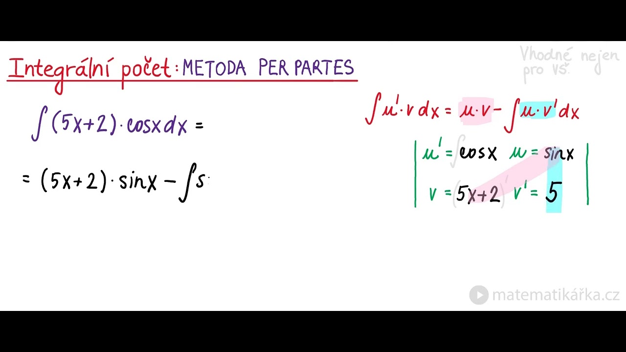 Integrace metodou per partes - integr&aacute;l v součinov&eacute;m tvaru