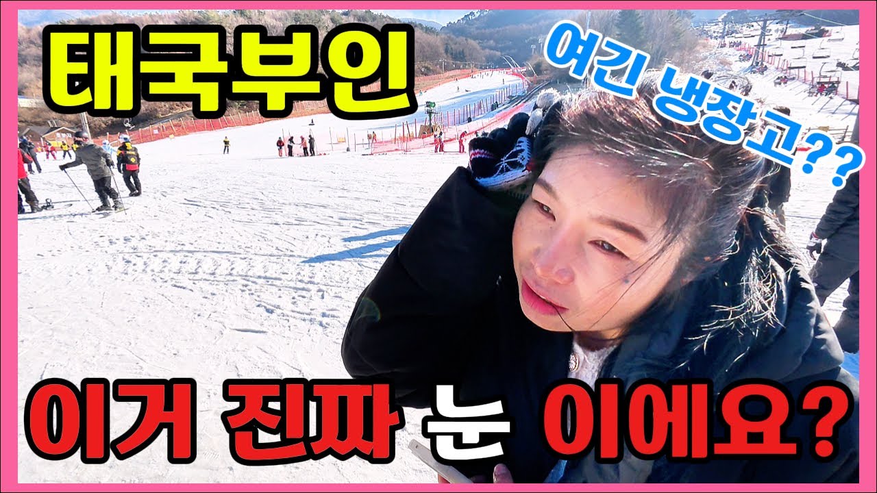  한국 스키장 간 태국여자 장비 대신 *젓가락* 이 필요한 이유 #첫눈#스키장 #파타야 #태국여자 #국제결혼