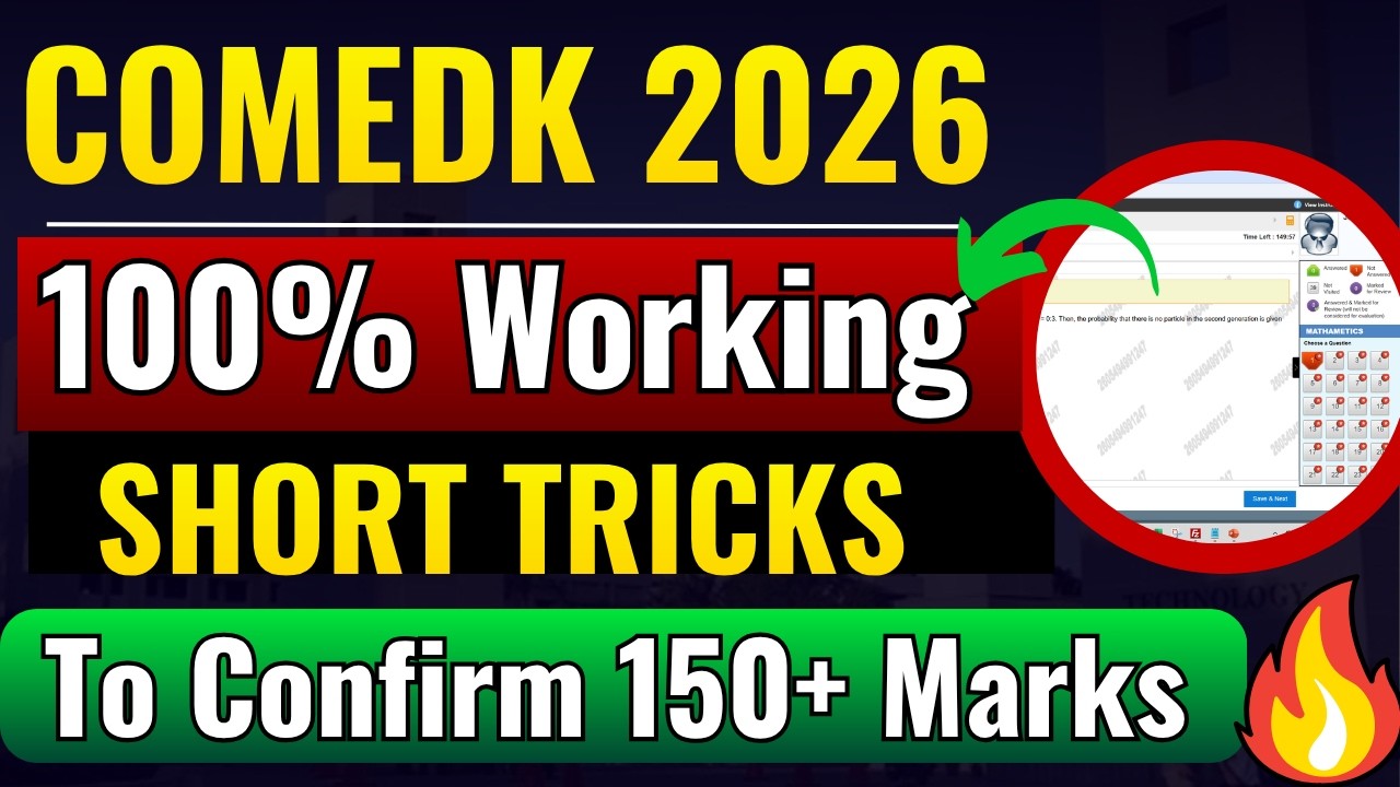 COMEDK 2026: Important Short Tricks for Maths | CRACK COMEDK with LESS Knowledge (Part-1)