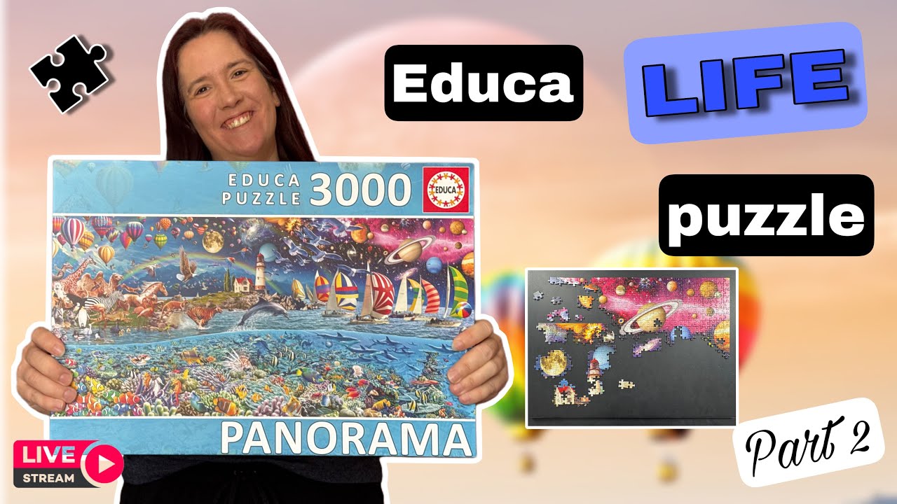 Building a 3000 piece Educa puzzle - LIfe! Livestream, part 2