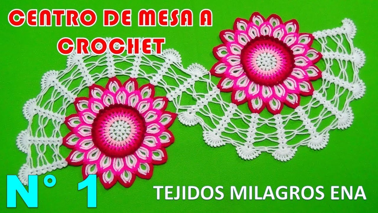 Centro de Mesa N° 1 tejido a crochet paso a paso con Flor de 32 Pétalos muy fácil de tejer