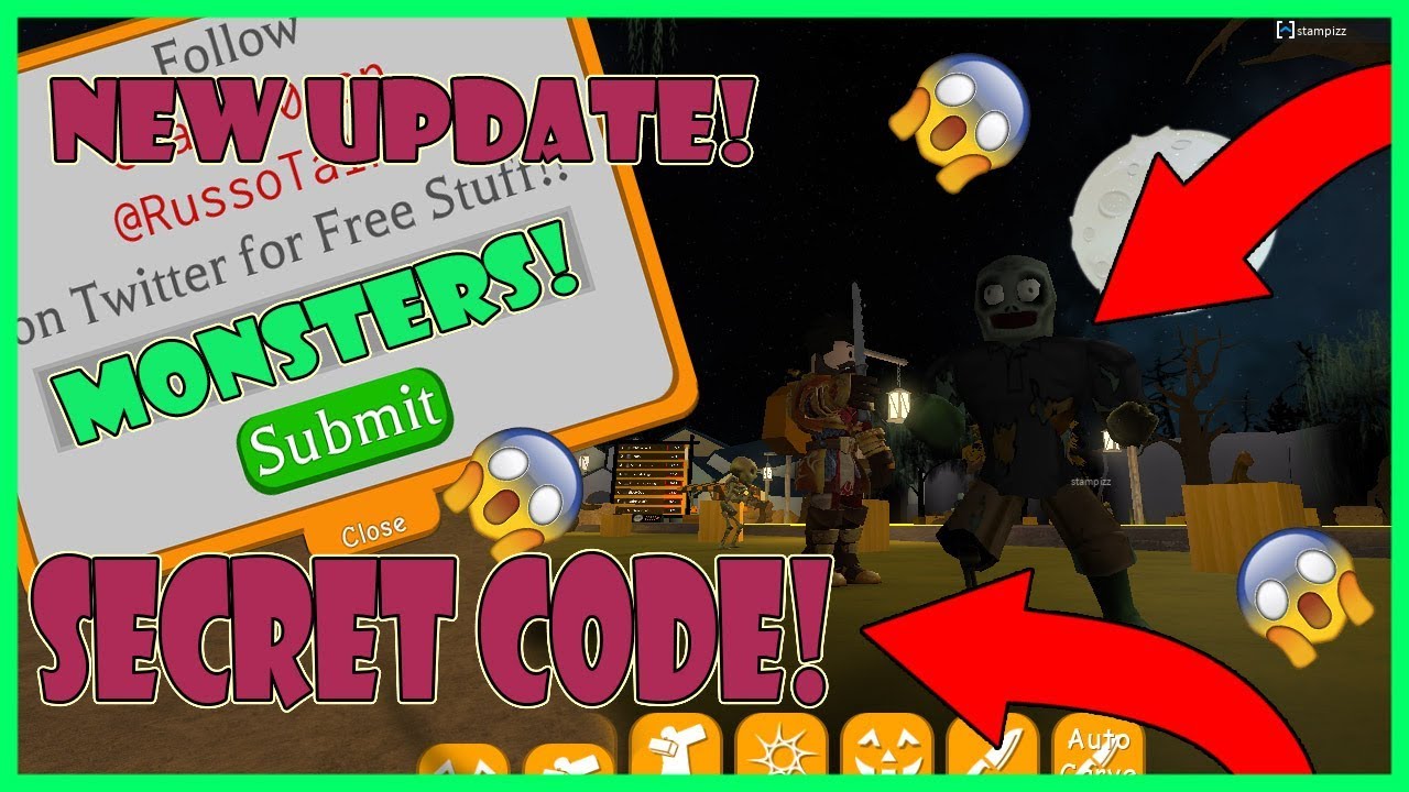 * HALLOWEEN MONSTERS UPDATE * MONSTERS AND NEW SECRET CODE IN 👻 Pumpkin Carving Simulator | Roblox