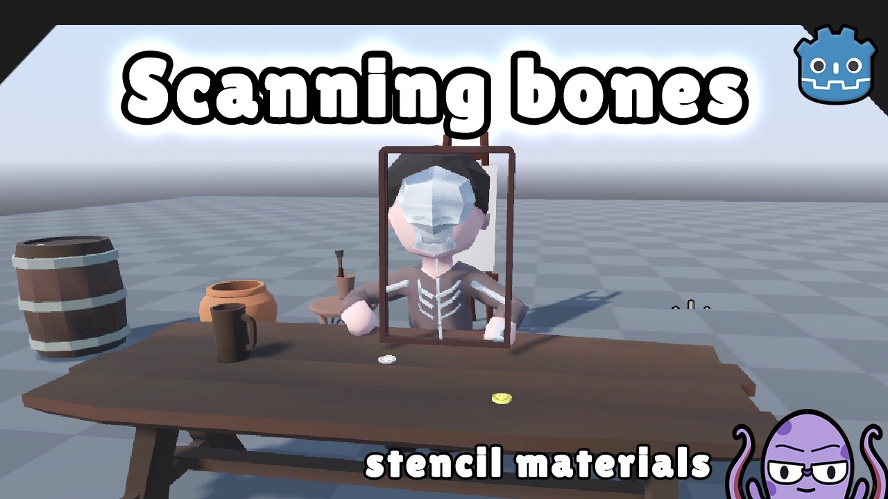 Scanning for bones | Stencil effects in Godot
