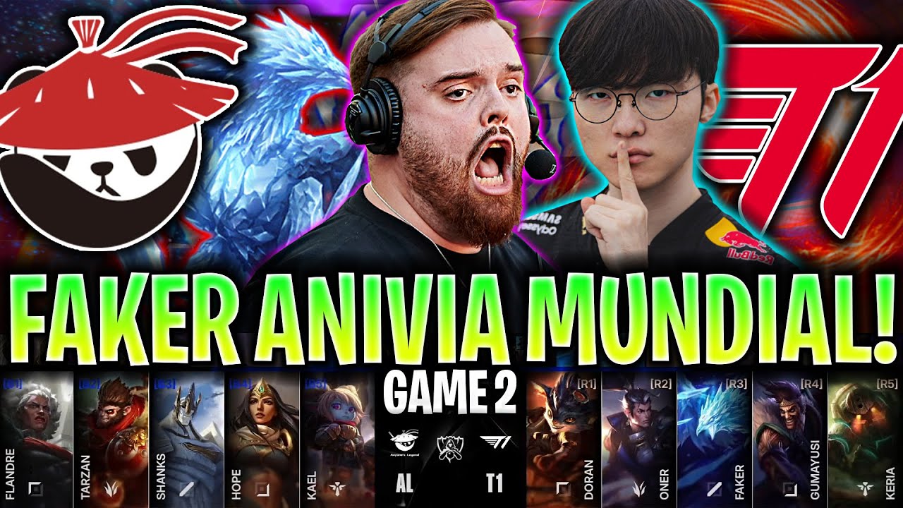 FAKER SACA ANIVIA EN EL MUNDIAL! 😱CASTEO IBAI!🔥 | AL vs T1 Game 2 WORLDS 2025 CUARTOS ESPAÑOL IBAI