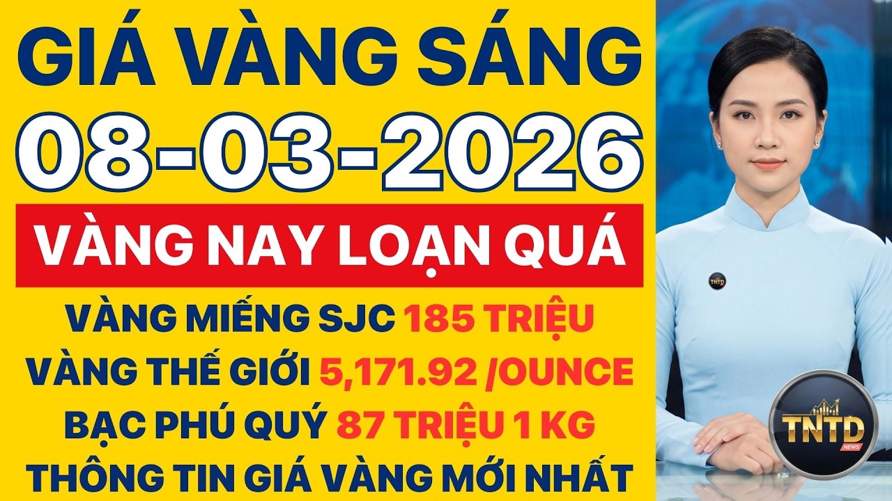 Giá vàng hôm nay | Sáng Ngày 8/3/2026 | Giá vàng thế giới và trong nước, Giá bạc, Ngoại tệ, Bitcoin.