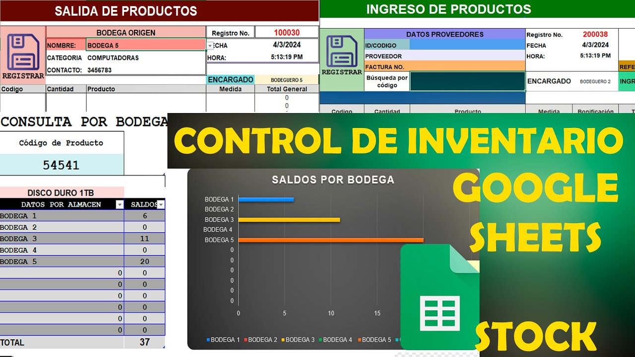 Plantilla  de Inventario GRATIS en Google Sheets