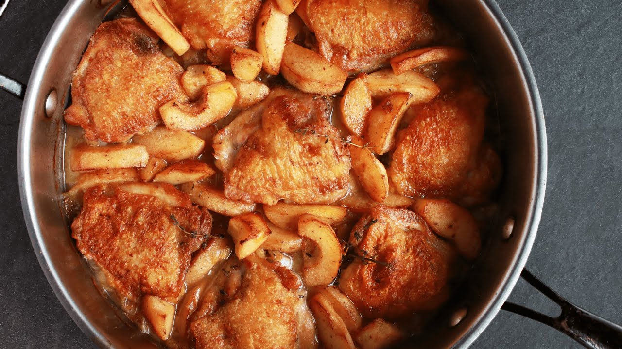 Braised Chicken Thighs with Leeks and Quince (or Whatever You’ve Got)