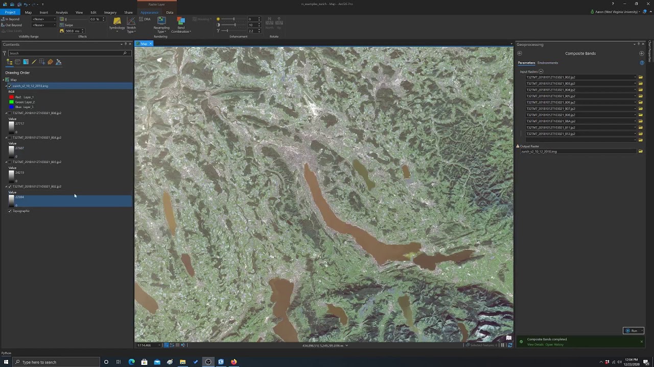 ArcGIS Pro: Image Stack and Band Combinations