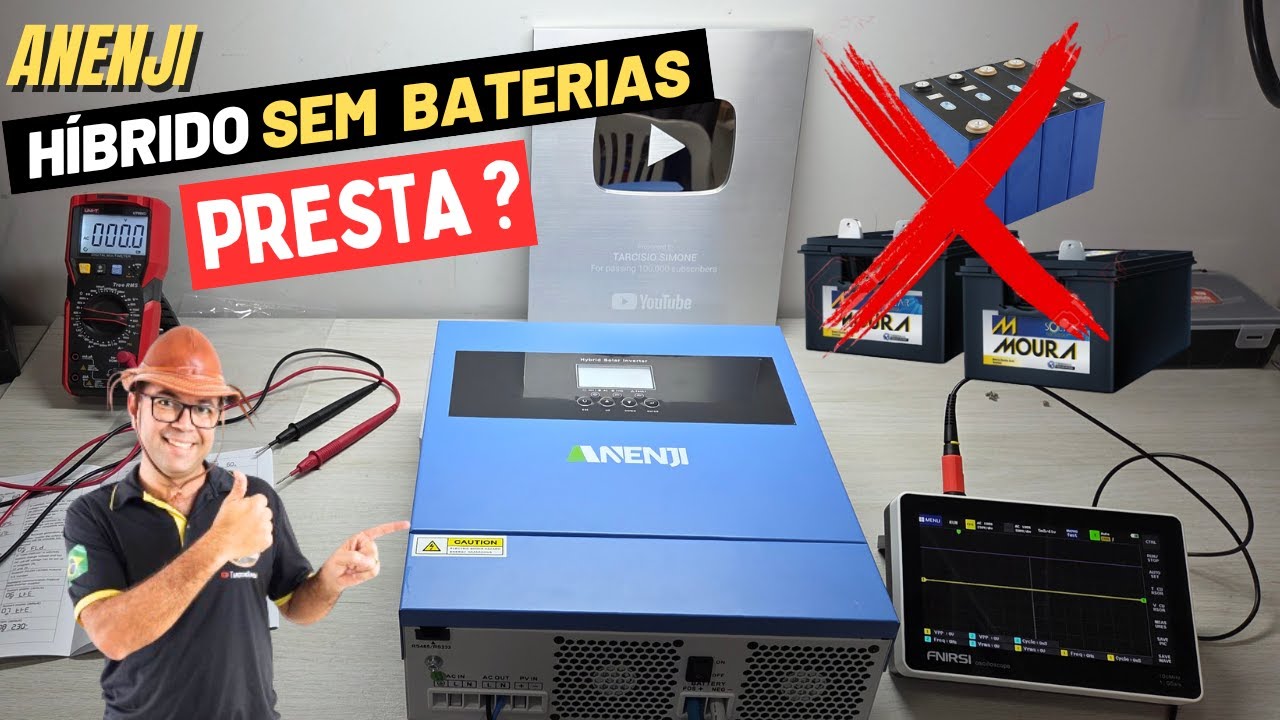 Inversor HÍBRIDO ANENJI SEM BATERIAS Presta?  É Offgrid e On ao mesmo tempo! E com e sem 🔋Baterias