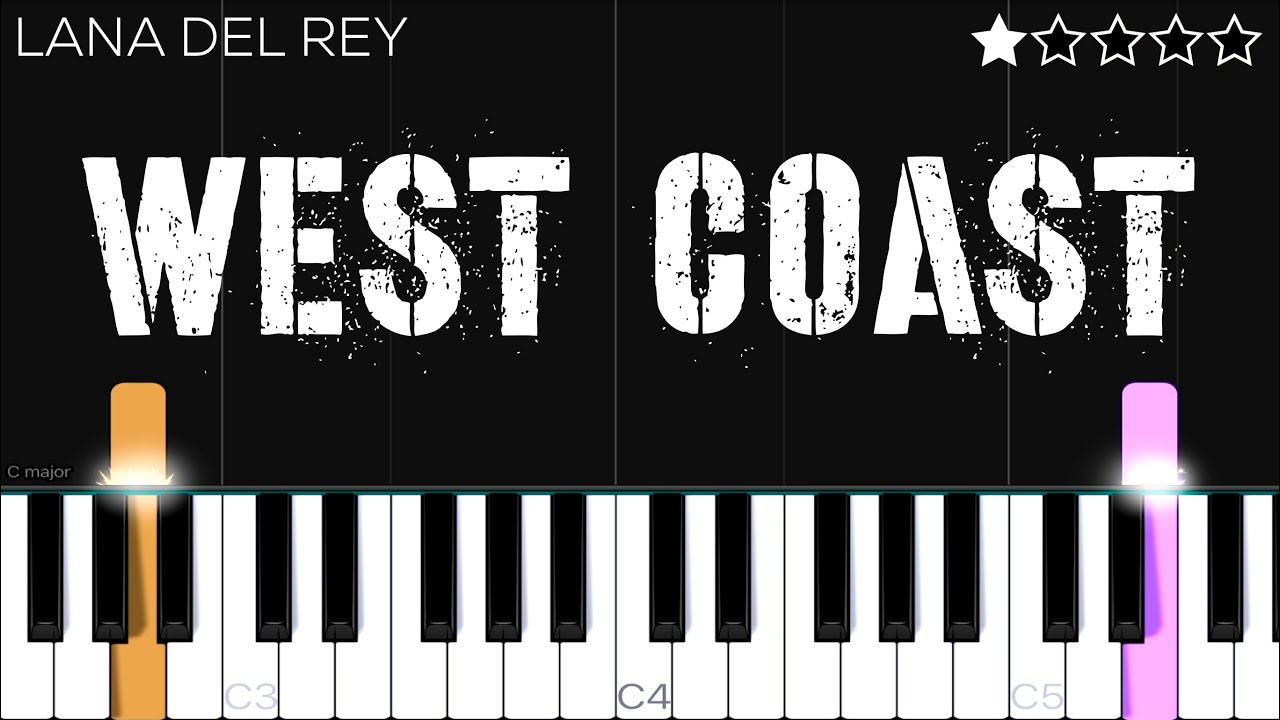 Lana Del Rey - West Coast | EASY Piano Tutorial