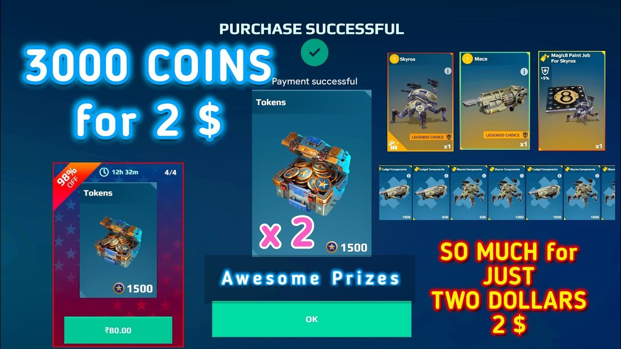 War Robots. Record Breaking Deal. I Got the BEST DEAL Possible in WR. 100$ Worth Stuff for Only 2$.