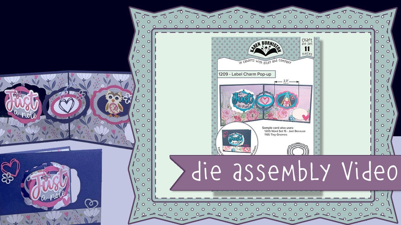 Karen Burniston Die 1209 Label Charm Pop-up Assembly