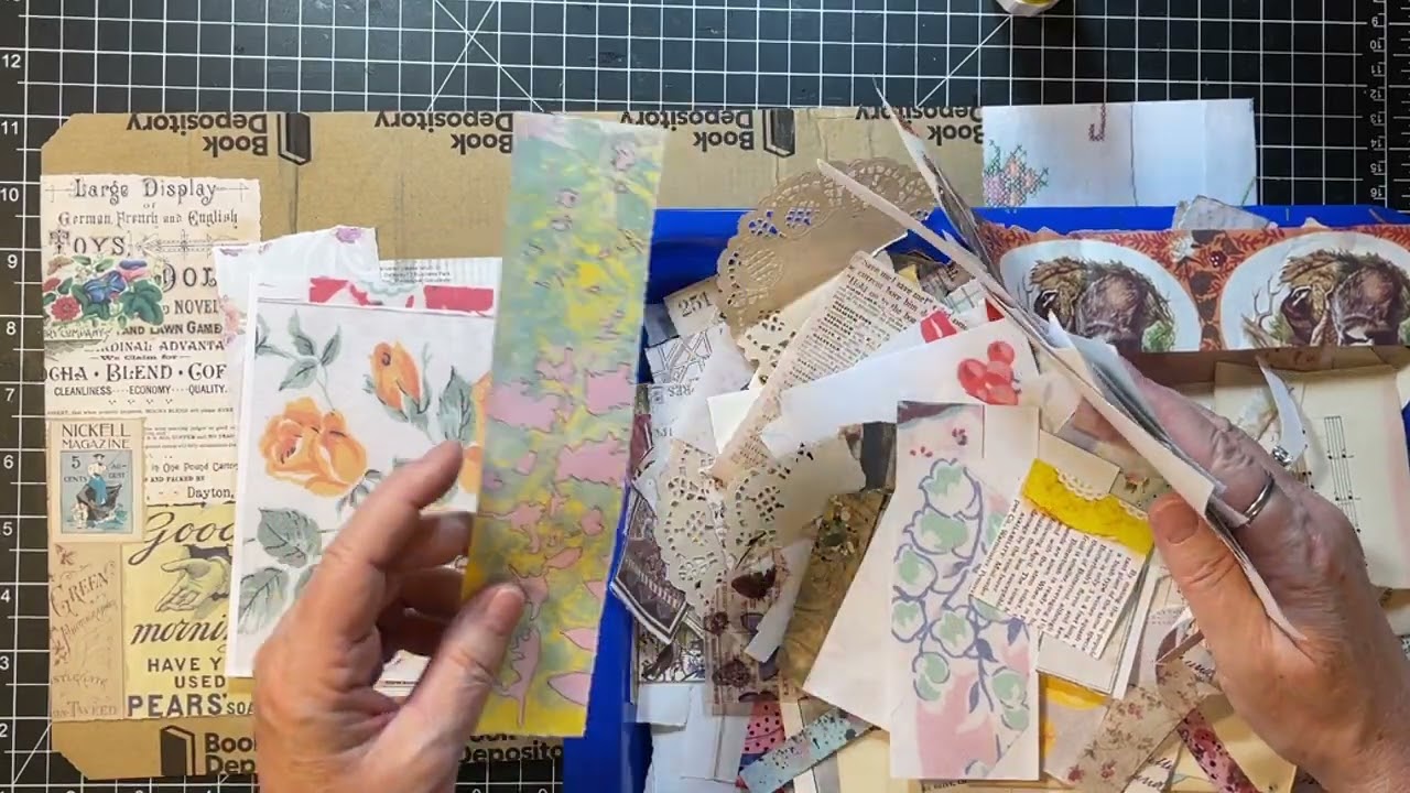 Scrappy Saturday! - Collaged Cardboard Box Journal Cover!