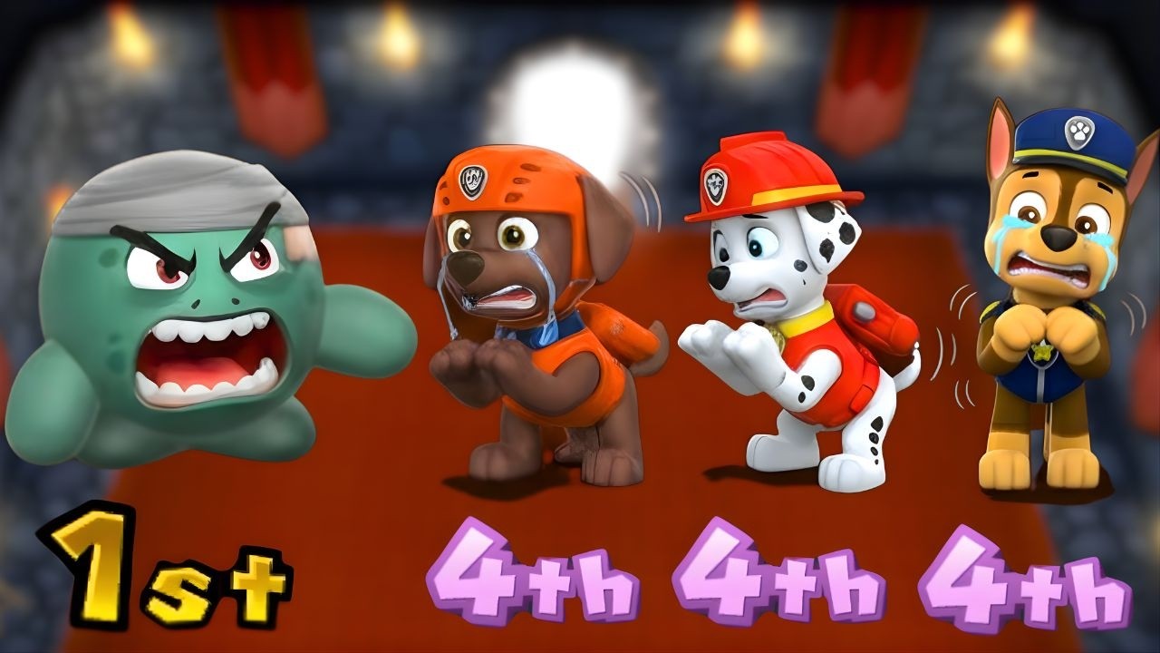 Mario Party 9 - Zombie Kirby Unstoppable?! vs Marshall vs  Chase vs  Zuma