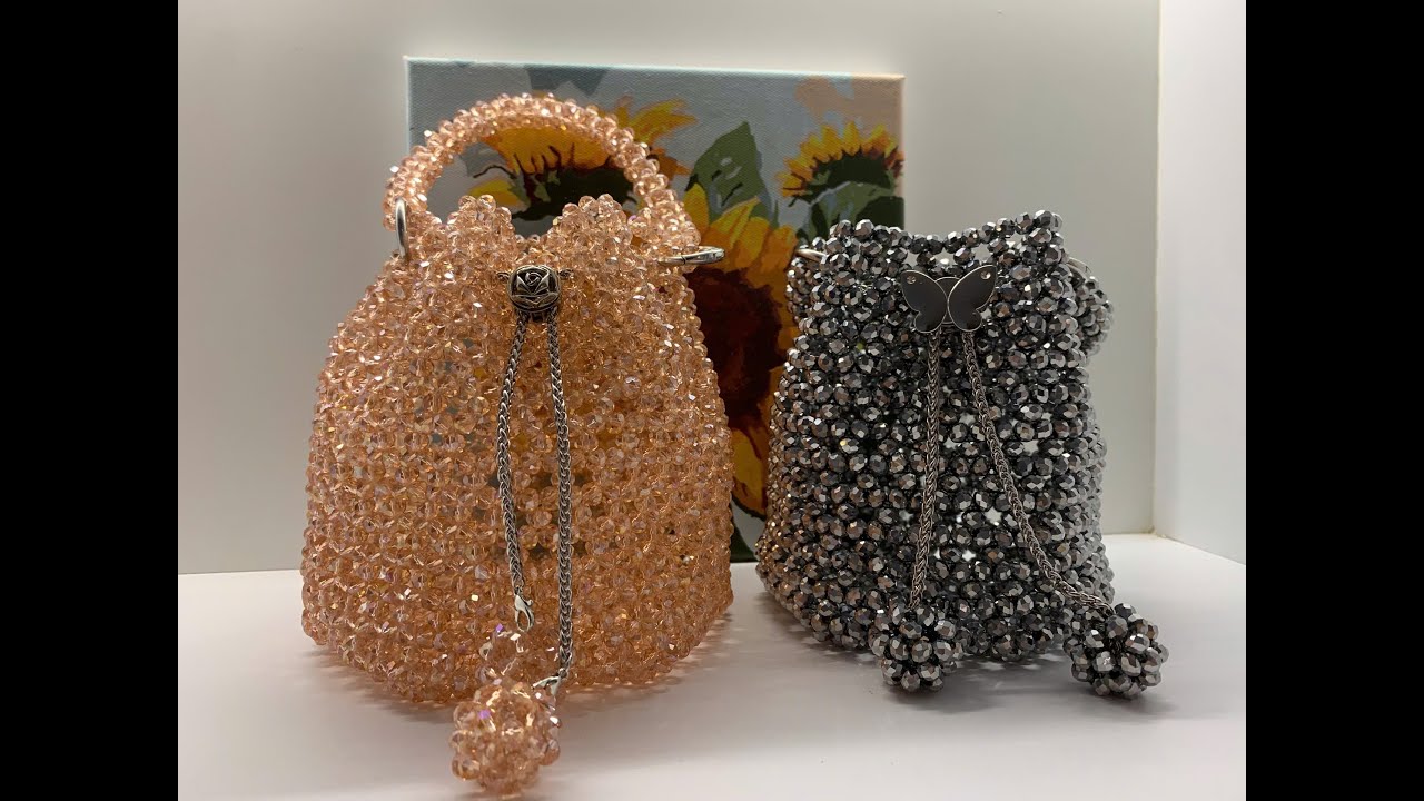 Making a Drawstring Crystal Bag Part 1-Làm túi pha lê dây rút P1