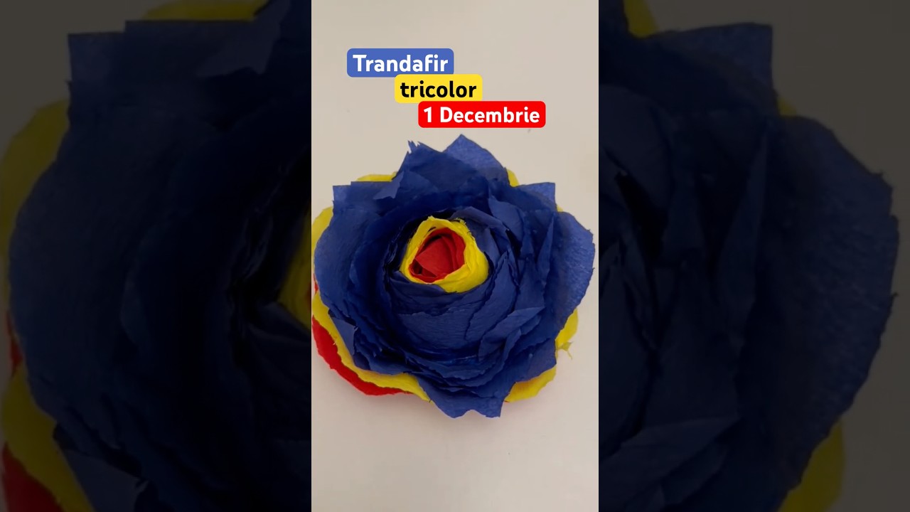 1 Decembrie 🇹🇩 -Trandafir tricolor. #rose  #papperflower #1decembrie #romania #activityforkids