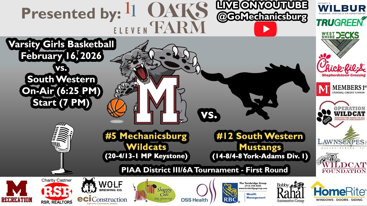 Varsity Girls Basketball vs South Western - Presented by 11 Oaks Farms in Newville - (Feb. 16, 2026)