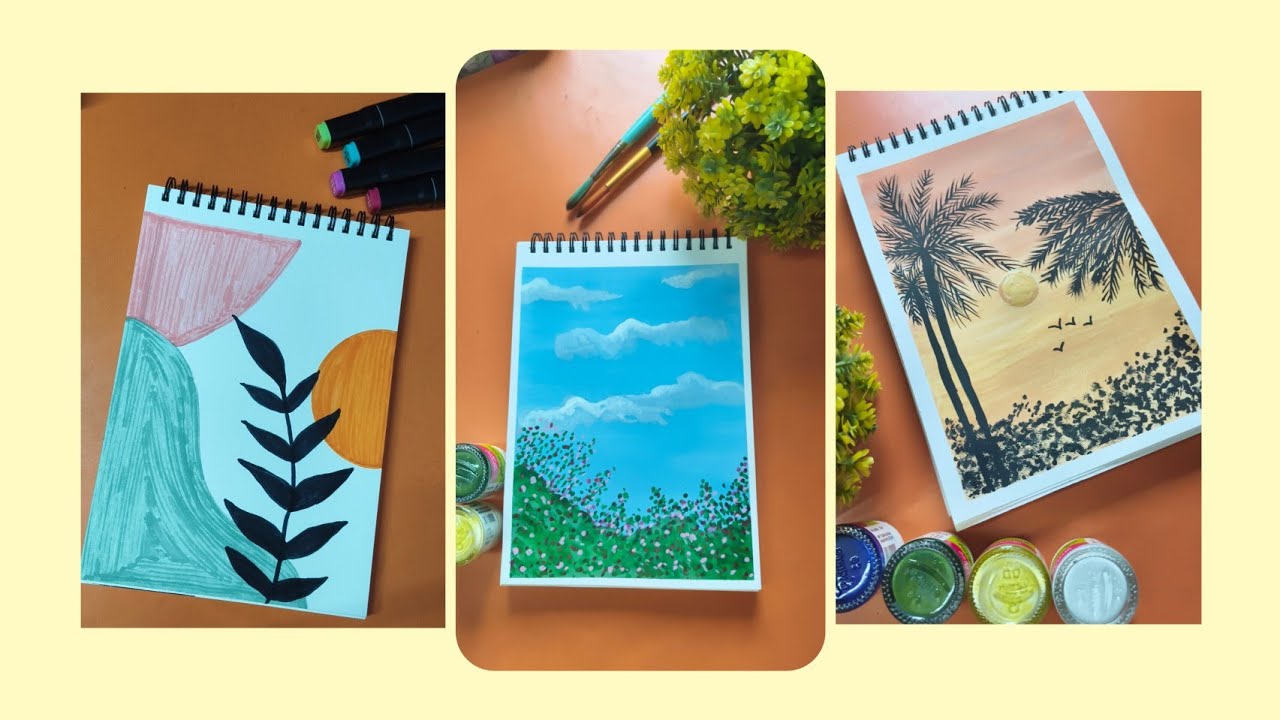 9 Easy *ART*  ideas for beginners|🤯#art #painting #forbeginners 