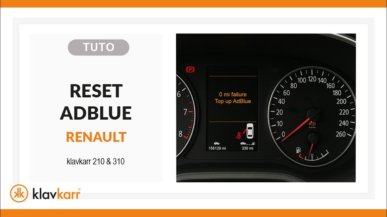 [TUTO] Сброс индикатора Adblue - RENAULT