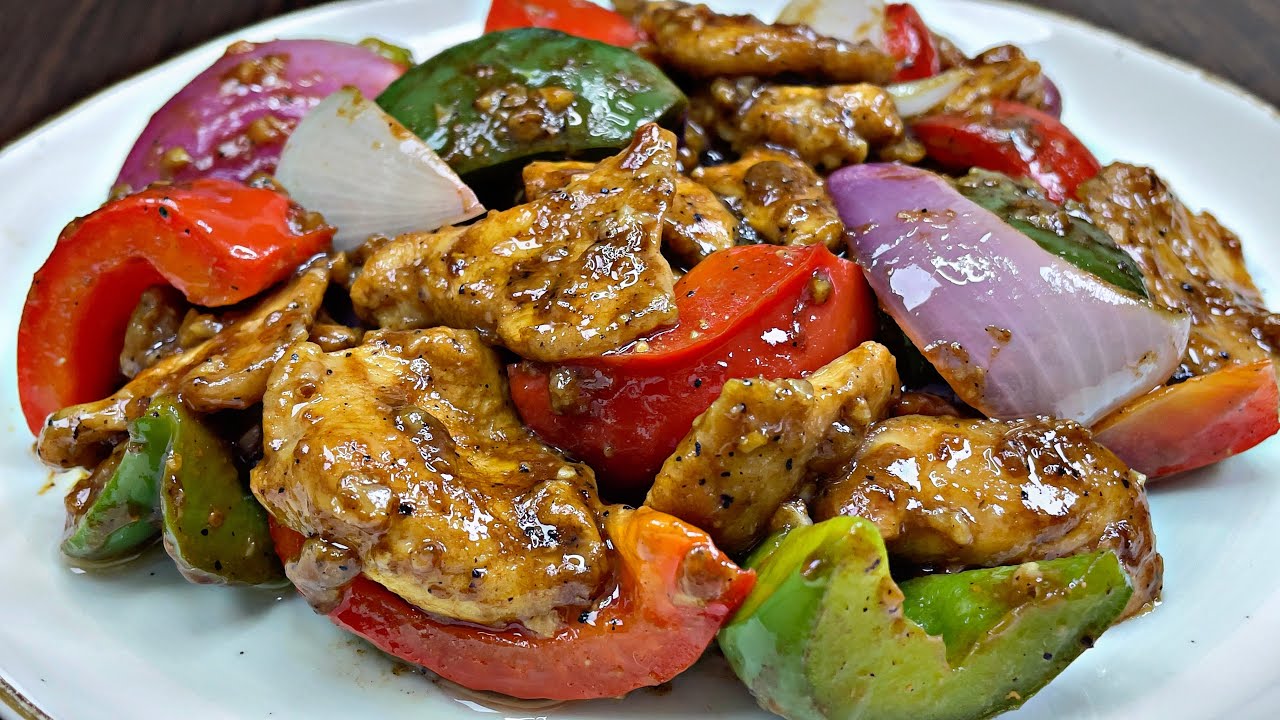 Chinese Black Pepper Chicken Stir Fry | BETTER Than Takeout & Easy!