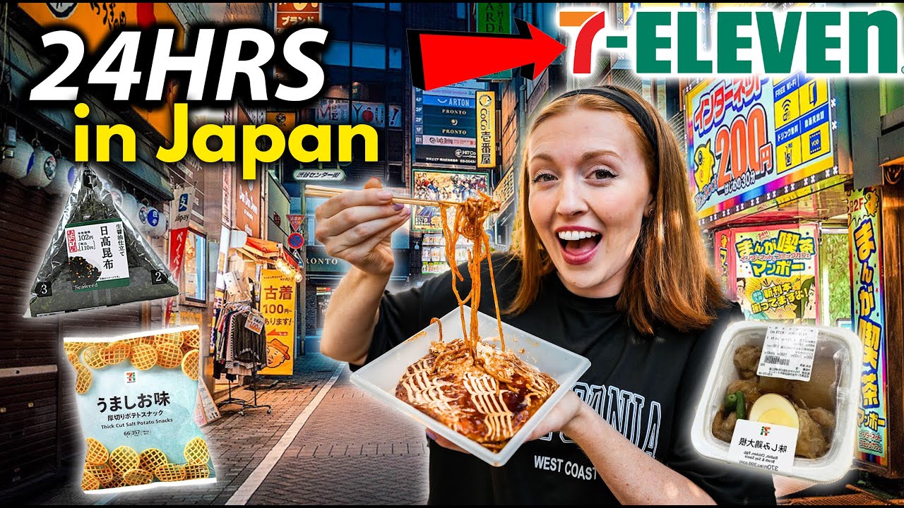 Only Eating Japanese 7-Eleven Food for 24 HOURS! Tokyo Convenience Store Challenge