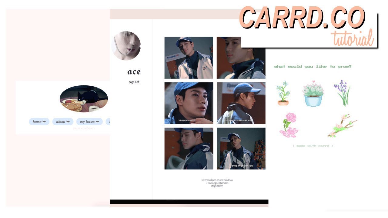 CARRD.CO TUTORIAL 💌 three different aesthetics | Justine Haley