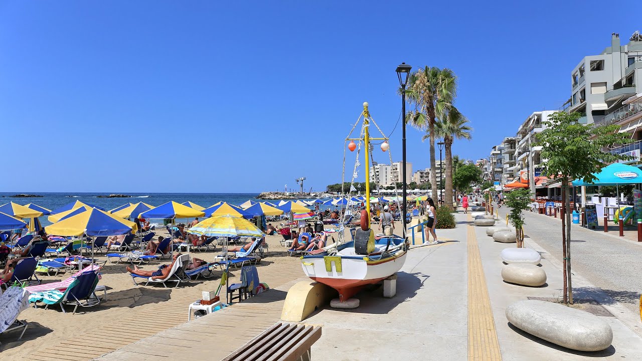Chania - beach, old town and venetian harbour in Chania