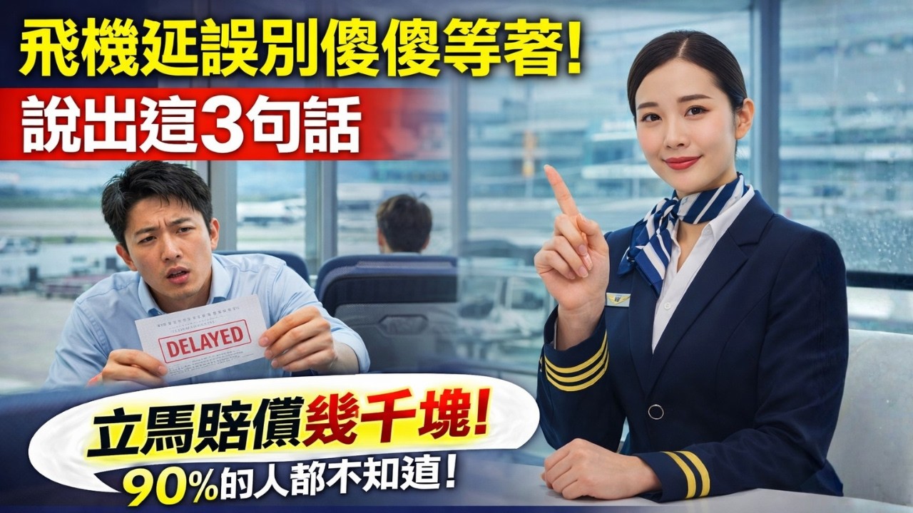 飛機延誤別傻傻等著！說出這3句話，立馬賠償幾千塊！90%的人都不知道！#飛機延誤 #旅遊攻略 #索賠 #空姐揭秘 #詠晴