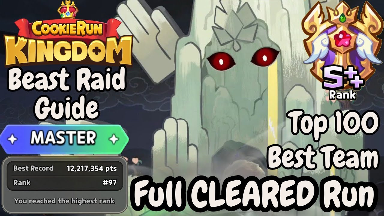 Beast Raid Master Mode Clear Guide Best Team For Top 100 | Cookie Run: Kingdom