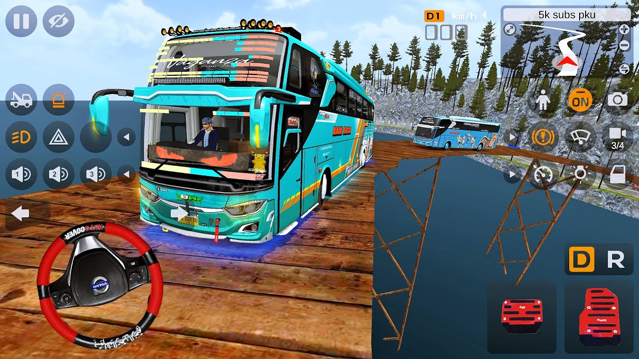 Bus Vaganza Baik Rasa Pasang Basuri 36 Corong 36 Not Modul OKDJ Lewat Jembatan Ekstrim