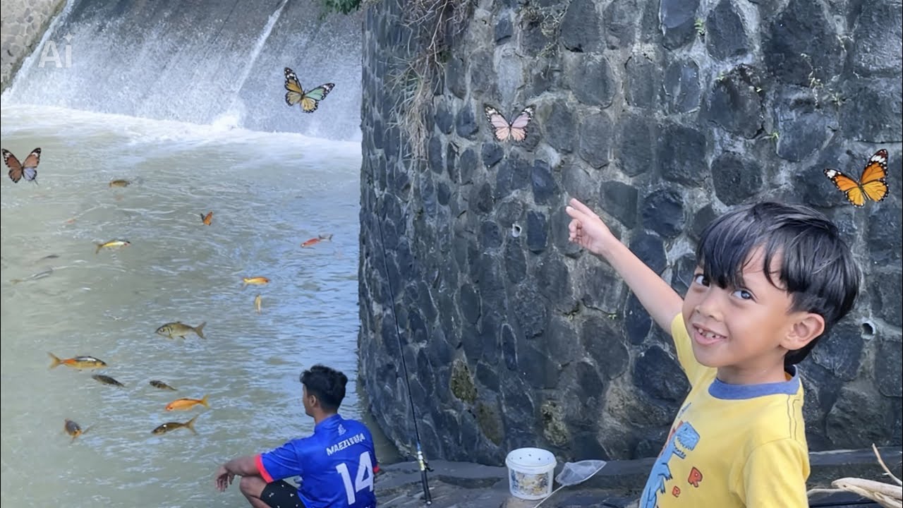 SERU BANGET MEMANCING DI AIR TERJUN DAN MENDAPATKAN BEBERAPA EKOR IKAN