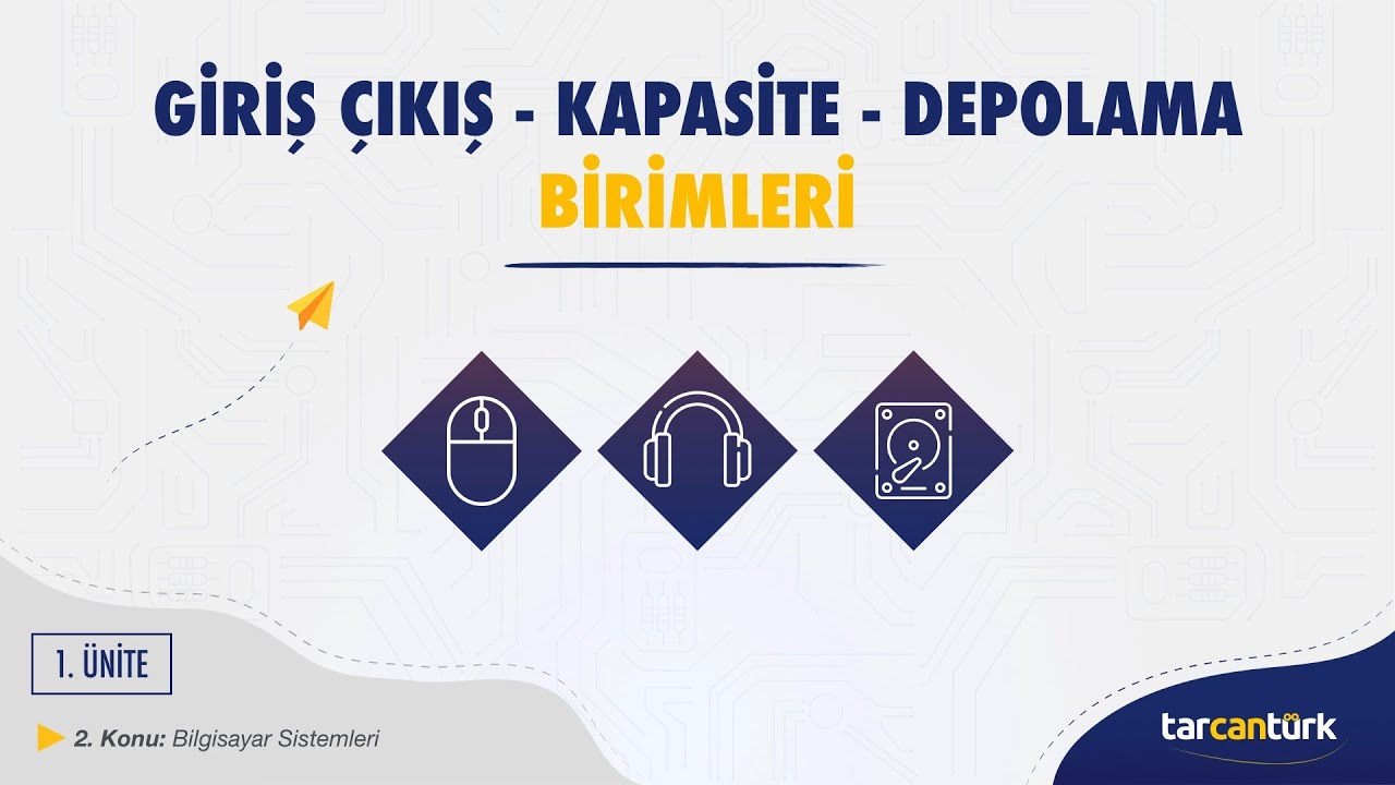 5.1.6 - Giriş Çıkış Birimleri - Kapasite Birimleri - Depolama Birimleri | 5. Sınıf Bilişim