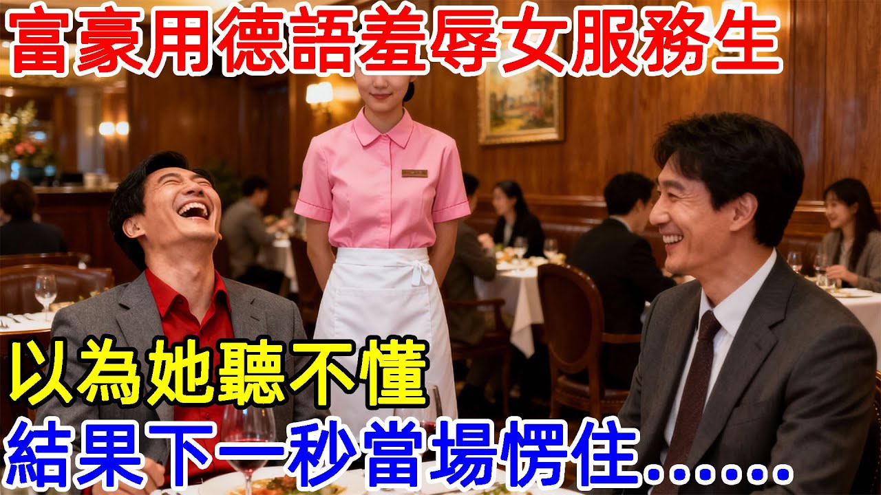 千億富豪用德語羞辱女服務生，以為她聽不懂，結果下一秒當場愣住……#故事頻道 #故事分享 #情感#臺灣#情感故事#幸福人生