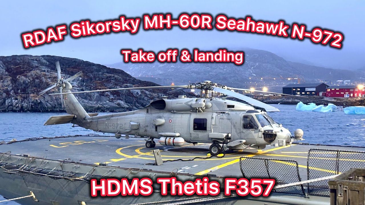 RDAF Sikorsky MH-60R Seahawk N-972 start up, take off & landing 